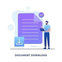 Document download vector illustration concept