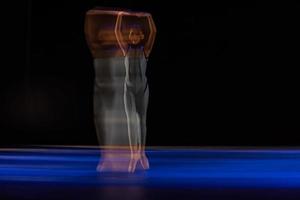 The abstract movement of the dance photo