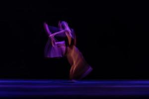 The abstract movement of the dance photo