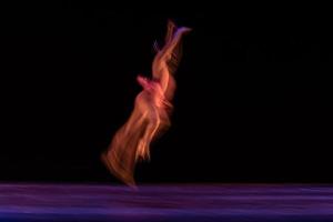 The abstract movement of the dance photo