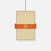 Discount tag sale label 20 off vector