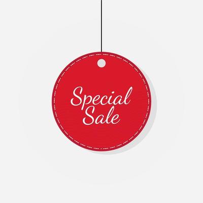 Red special sale tag discount label Vector