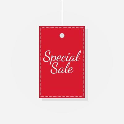 Discount red tag special sale label vector