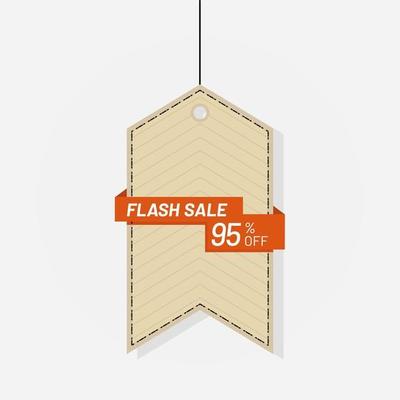 Tag flash sale discount label 95 off Vector