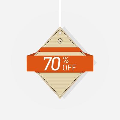 Discount sale tag label 70 off vector