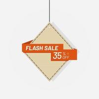 Flash sale discount tag label 35 off vector