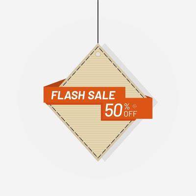 Flash sale discount tag label 50 off vector