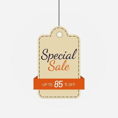 Tag discount special sale label 85 off vector
