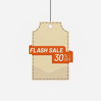 Price tag flash sale label discount 30 off Vector