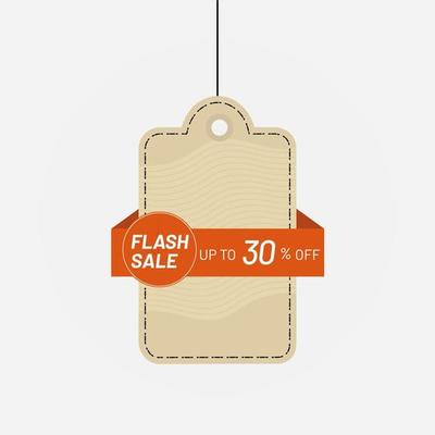 Tag discount up to 30 off flash sale label vector