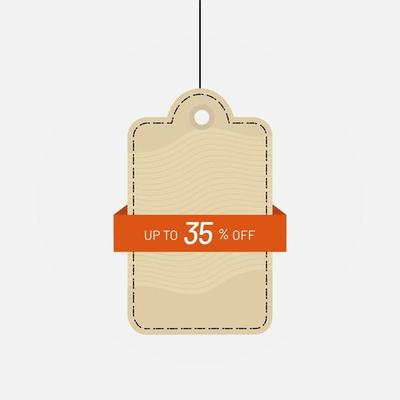Tag discount up to 35 off sale label vector