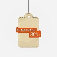Tag flash sale discount 80 off label vector