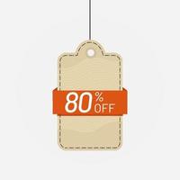 Tag discount 80 off sale label vector