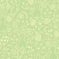 Easter holday seamless pattern. Spring gentle background with easter eggs and bunny. Happy Easter tile wallpaper vector