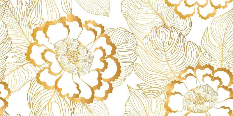 Floral seamless pattern. Flower background. Floral seamless texture with flowers and leaves in eastern asian style. Flourish tiled wallpaper