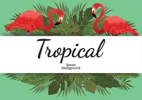 tropical leafs background green illustration vector design