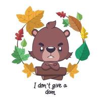 Funny beaver pun illustration