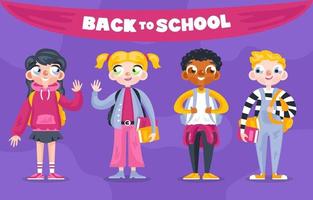 Characters of Students in the Back to School vector