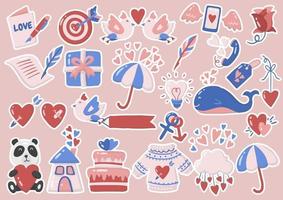 Cute Valentine's day set vector