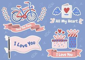 Cute Valentine's day set vector