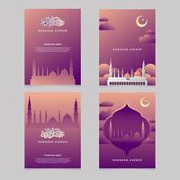 tarjeta de felicitación de Ramadán vector