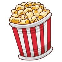 Popcorn illustration in modern flat design style. vector