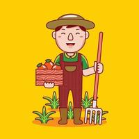 Man farmer profession in flat design style. vector