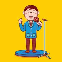 Man public speaker profession in flat design style. vector