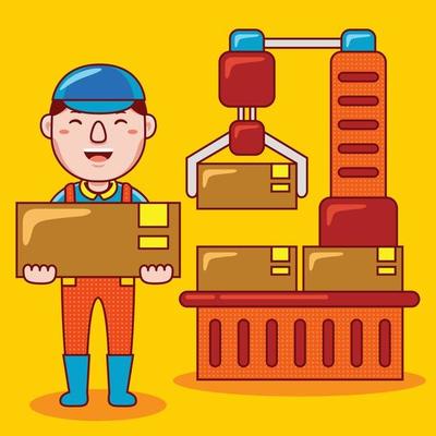 Man builder profession in flat design style. 2175723 Vector Art at