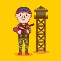 Man army profession in flat design style. vector