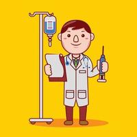 profesión de médico hombre en estilo de diseño plano. vector