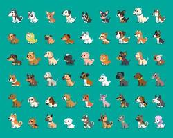 Different cartoon dog breeds