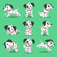 Cartoon character dalmatian dog poses vector