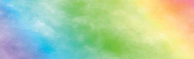 Panoramic texture of realistic multi-colored watercolor on a white background - Vector