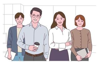 Office people with a confident expression. vector