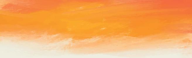 Realistic yellow-orange watercolor panoramic texture on a white background - Vector