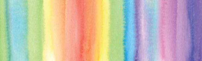 Panoramic texture realistic watercolor rainbow on a white background - Vector