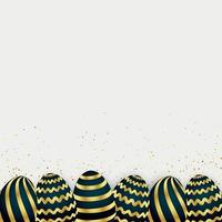 Easter background template with festive golden yellow eggs - Vector