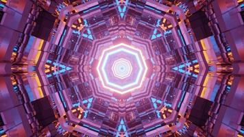 A 3d Illustration of Kaleidoscopic Moving Tunnel video