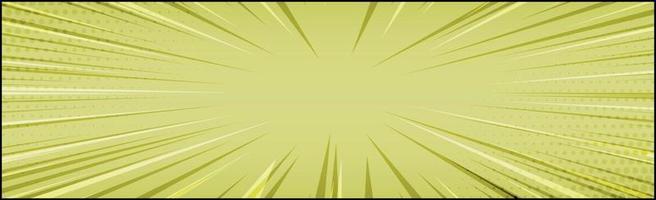 Panoramic yellow comic zoom with lines - Vector