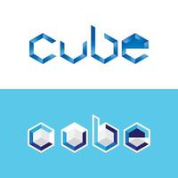 diseño de logotipo geométrico cubo vector