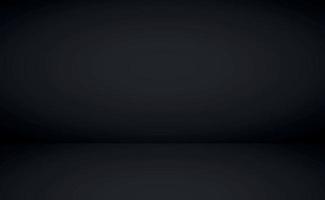 Black panoramic studio background with white glow vector