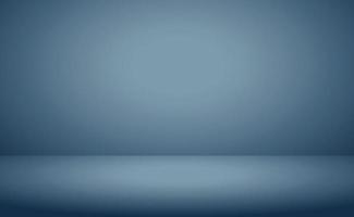 Blue panoramic studio background with white glow vector