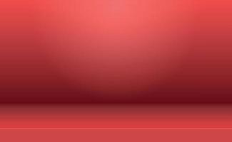 Red panoramic studio background with white glow vector