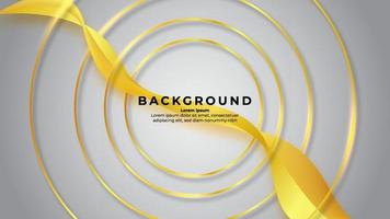 Abstract Golden Outline Circle on white background with wavy effect and shiny color gold vector