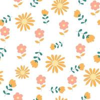 Botanical flower seamless patterns. Vector design for paper, cover, wallpaper, fabric, textile, and other project.