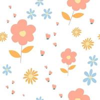 Botanical flower seamless patterns. Vector design for paper, cover, wallpaper, fabric, textile, and other project.