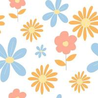 Botanical flower seamless patterns. Vector design for paper, cover, wallpaper, fabric, textile, and other project.