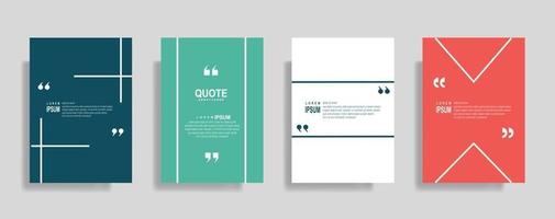 Quotes frame blank templates set. Text in brackets, citation empty speech bubbles. Text box isolated on color background. vector