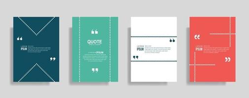 Quotes frame blank templates set. Text in brackets, citation empty speech bubbles. Text box isolated on color background. vector